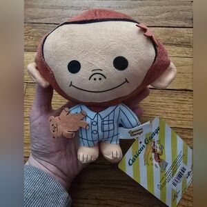 Toy Factory 6.5" Curious George In Pajamas With Bear Soft Plush NWT